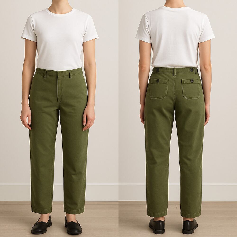 Habitat Olive Straight-Leg High-Rise Pants